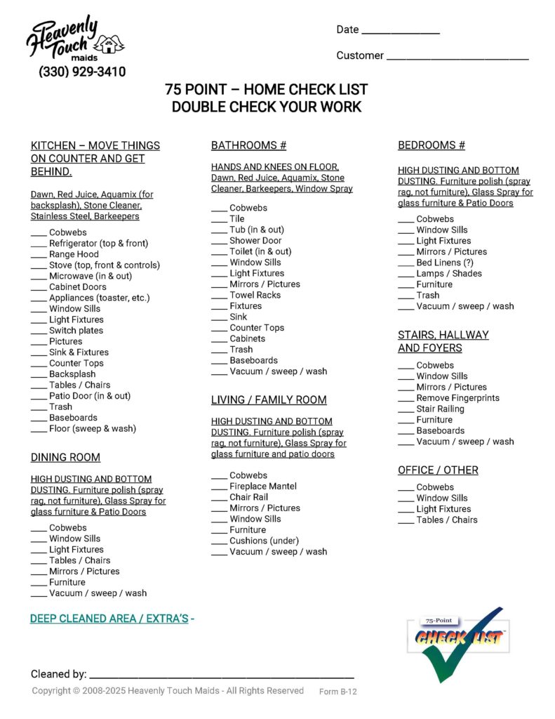 75 Point - Home Check List B-12